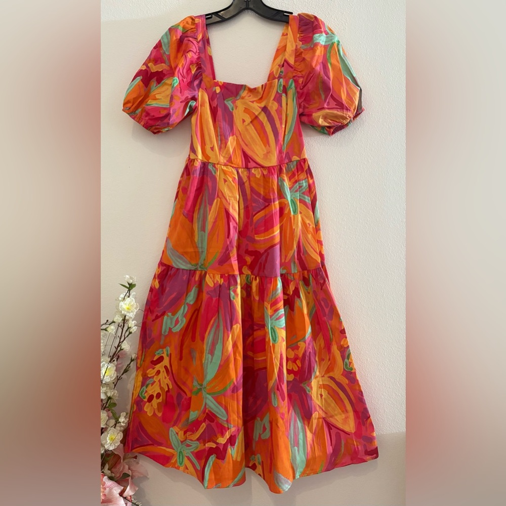CRYSTAL DOLL Dress in Pink and Orange SIZE XS